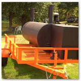 8' x 30" Charcoal wood smoker with gas powered warmer/smoker cooker box